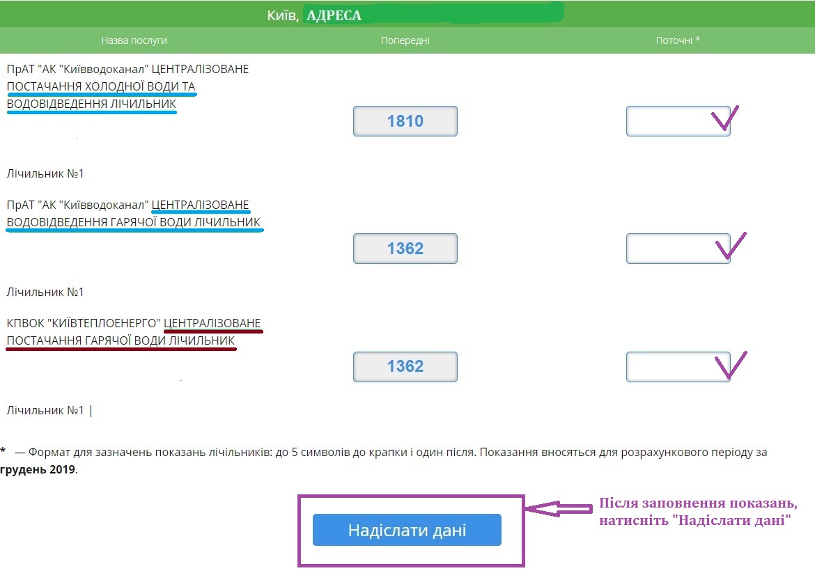передача счетчика