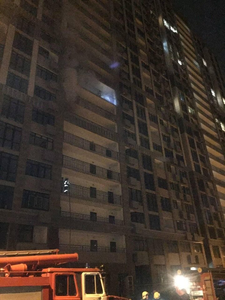 Пожар в жилом комплексе «Подвысоцкий» на Печерске в Киеве