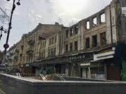 Разрушенное здание центрального гастронома в Киеве