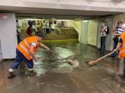 Ливень в Киеве затопил станцию метро «Берестейская»