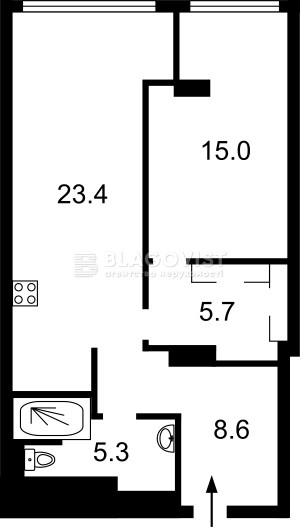 Квартира W-7369741, Верхогляда Андрія (Драгомирова Михайла), 14а, Київ - Фото 13