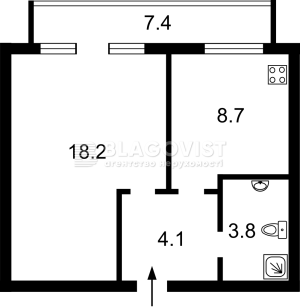 Квартира W-7420818, Чапека Карела (Фучика Юлиуса), 15, Киев - Фото 1