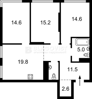 Квартира W-7414006, Семьи Кристеров, 2, Киев - Фото 1