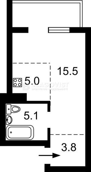 Квартира W-7455020, Бердника Олеся, 1в, Киев - Фото 2