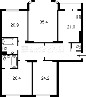 Квартира W-7358466, Коновальца Евгения (Щорса), 34б, Киев - Фото 15