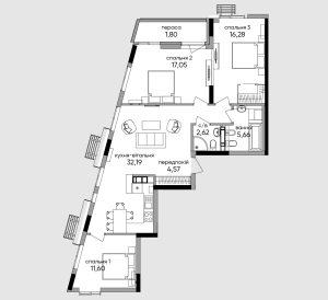 Квартира W-7421156, Заболотного Академика, 1, Киев - Фото 2