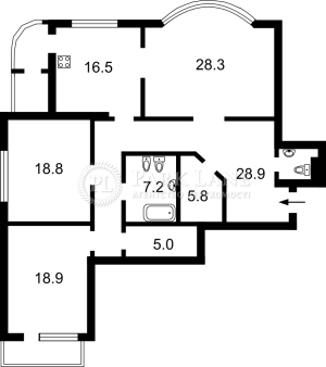 Квартира W-7382627, Тютюнника Василя (Барбюса Анрі), 37/1, Київ - Фото 3