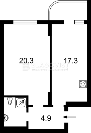 Квартира W-7421193, Печерська, 6, Чайки - Фото 3