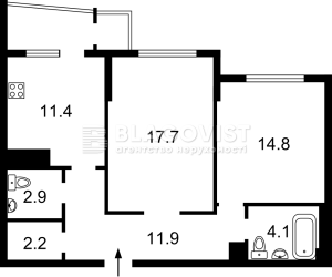 Квартира W-7409537, Поправки Юрия (Лебедева Николая), 4/39а, Киев - Фото 2