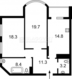 Квартира W-7309860, Иоанна Павла II (Лумумбы Патриса), 11, Киев - Фото 12